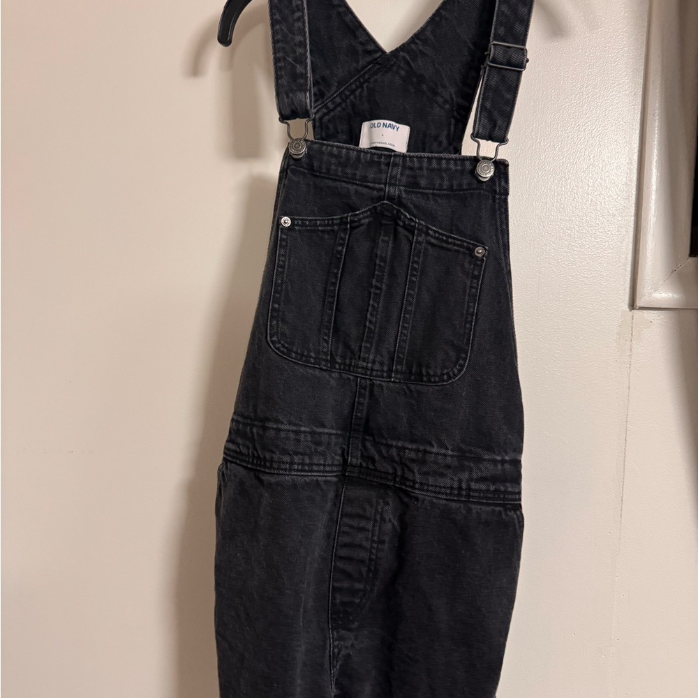 Old Navy Charcoal Denim Overall Shorts
